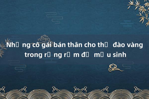 Những cô gái bán thân cho thợ đào vàng trong rừng rậm để mưu sinh